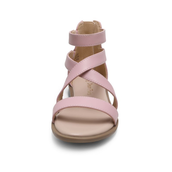 Girls Strappy Gladiator Flat Sandals - PINK - 4